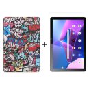 2in1 Set für Lenovo Tab M10 3. Generation 2022 TB-328F 10.1 Zoll Tablet mit Schutzhülle + Schutzglas mit Auto Sleep/Wake Hülle