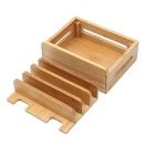 Handy Tablet Holz Organizer Multi Ständer Universal Ladestation für Smartphone, iPhone, iPad, E-Reader und mehr (Birke)