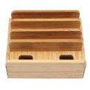 Handy Tablet Holz Organizer Multi Ständer Universal Ladestation für Smartphone, iPhone, iPad, E-Reader und mehr (Birke)