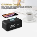 QI Digital Wecker Ladestation Qi Wireless Ladegerät für iPhone Samsung Tischuhr