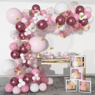 SET 134 Stück Luftballon Helium Verlobung Jugendgesellenabschied Dekoration Kit Shower Ballonbogen